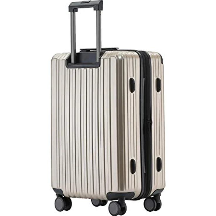 Münicase M816 Reisekoffer, Hartschale mit TSA-Schloss, 4 Rollen, Dehnungsfuge, 76 cm, Champagner – Bild 2