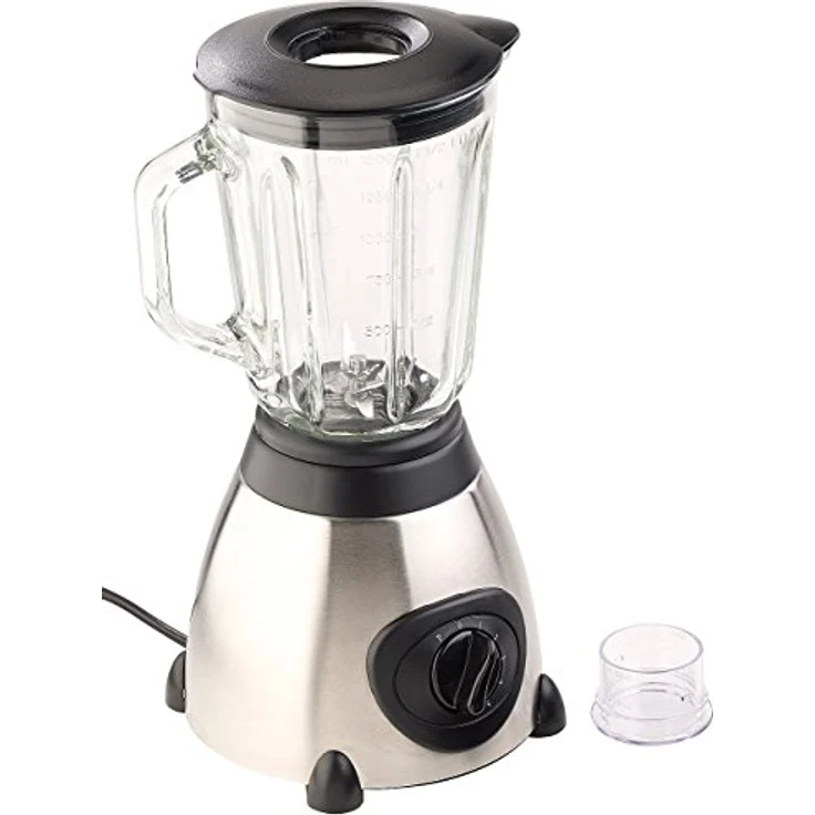 Rosenstein & Söhne Standmixer, Glas, 600W, 1,5 Liter, 5 Geschwindigkeiten, Pulse-Funktion, silber, schwarz – Bild 4