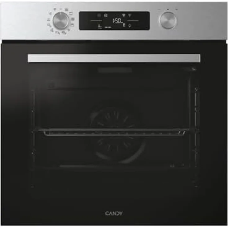Candy CA6 N5B3EYTX, Elektrischer Ofen mit 78 Litern Garraum, Schwarz und Edelstahl, energieeffizient A++, digitale Steuerung, bis 300°C