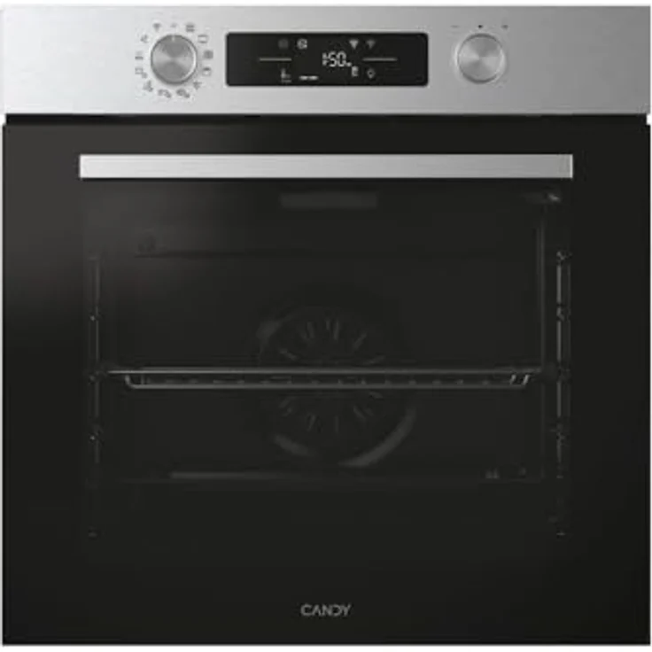 Candy CA6 N5B3EYTX, Elektrischer Ofen mit 78 Litern Garraum, Schwarz und Edelstahl, energieeffizient A++, digitale Steuerung, bis 300°C – Bild 1