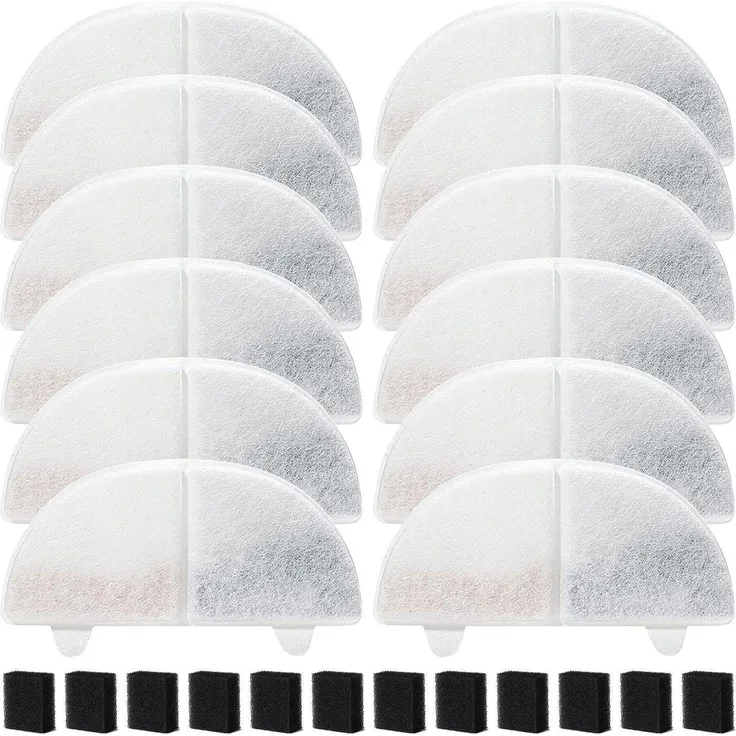 Ersatzfilter für Trinkbrunnen WF20, 20 Stück (10x Kohle, 10x Schaum), hochwertige Wasserkontamination und Geruchsfilter für 2L Katzenbrunnen