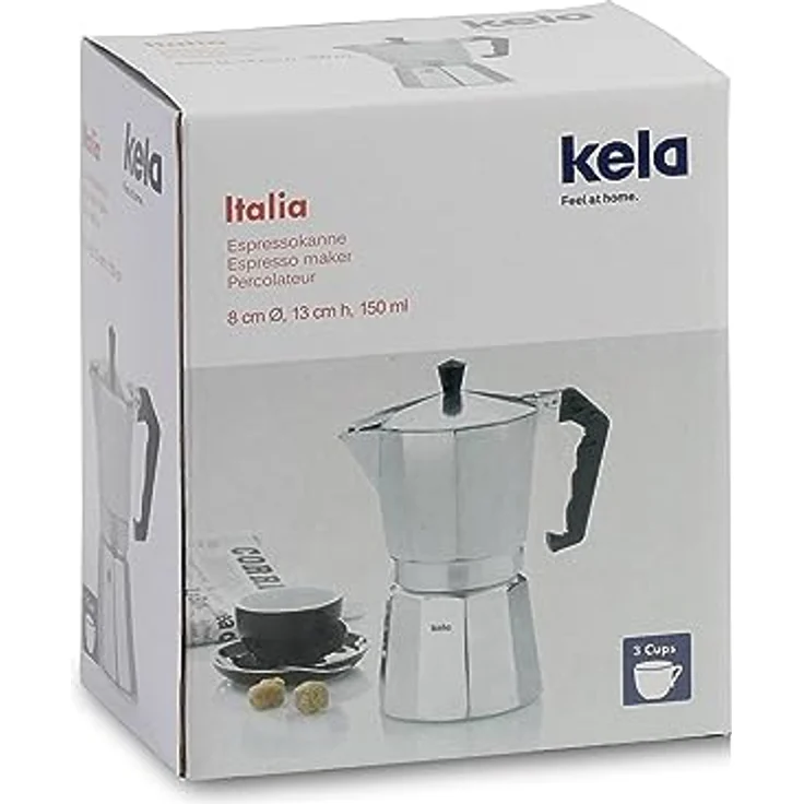 Kela 10590 Espressokocher, Für 3 Tassen, Aluminium, Italia – Bild 10