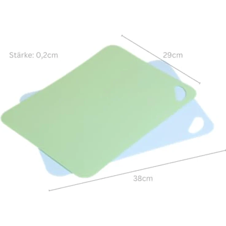 KESPER Flexible Schneidunterlage, Anti-Rutsch 2er Set, Kunststoff (PP), 38 x 28 x 0,2 cm, Grün und Hellblau, hitzebeständig bis 120°C, spülmaschinengeeignet – Bild 4