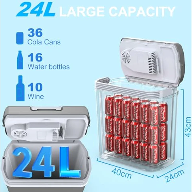 Puremy YT-A-24-XB 24 Liter Kühlbox, 2 in1 elektrische Kühlbox mit ECO & MAX Modus, leise für Auto und Zuhause, kühlen und wärmen – Bild 5