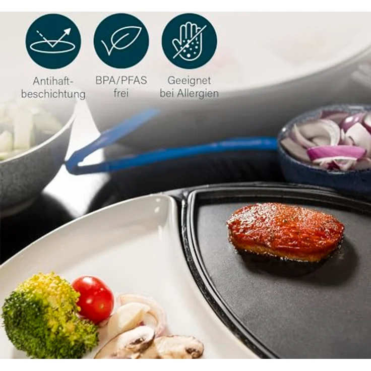 Princess 01.103080.01.001 Dinner4All Tischgrill für bis zu 4 Personen - abnehmbare Porzellanplatten 103080, schwarz, keramik – Bild 5