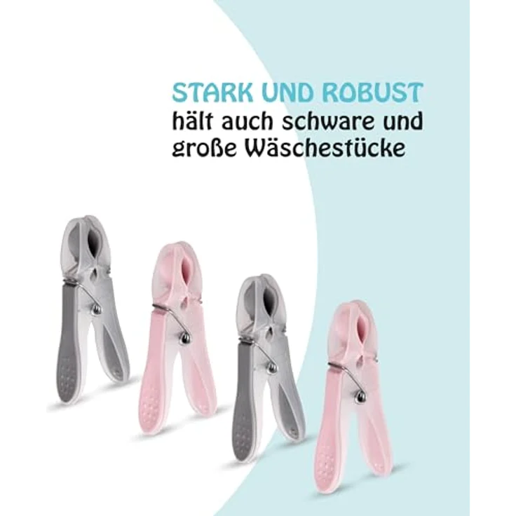 ProHome Wäscheklammern Kunststoffklammerset für Wäsche Haushalt, Farbechtes Klammerset, Textilklammer hergestellt in der EU, Grün und Grau – Bild 6