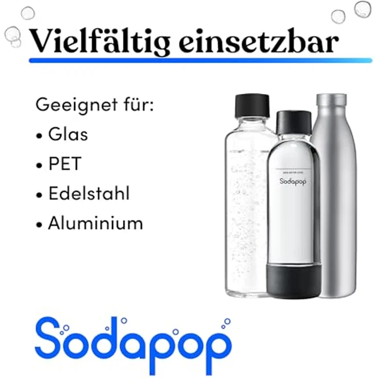 SODAPOP Reinigungstabletten 20 Stück, für Glas-, PET-, Aluminium- und Edelstahlflaschen, schnelle Reinigung durch Aktivsauerstoff, lebensmittelecht, hergestellt in Deutschland – Bild 2