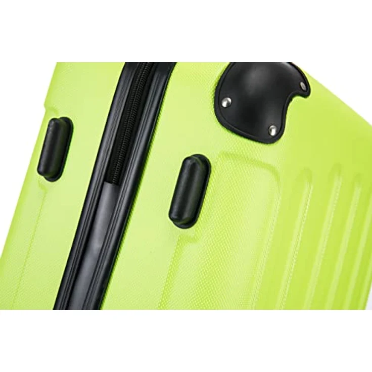 Flexot® F-2045 Koffer, Hartschale, 3tlg. Set (Neon-Gelb) Zwillingsrollen Bordcase Suitcase Reisekoffer – Bild 5