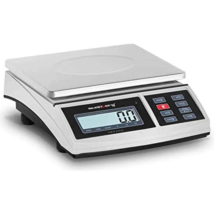Steinberg Tischwaage Feinwaage Präzisionswaage Küchenwaage Digital Akku LCD 30 kg / 1 g, Schwarz