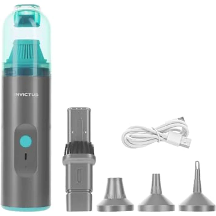 Genius Akku-Handstaubsauger Genius Invictus ONE Home Mini 2in1, 80 W, beutellos, Luftpumpe - Weiß – Bild 1