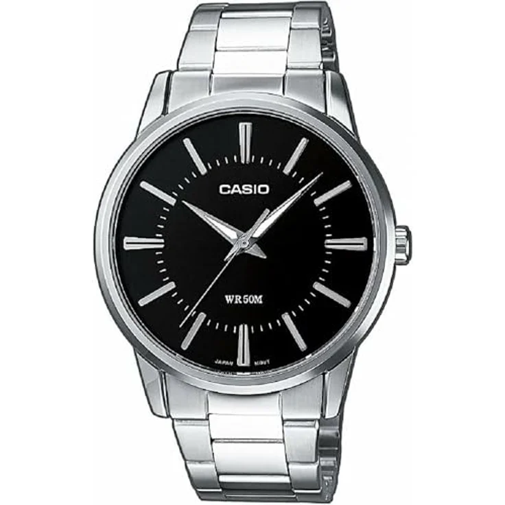 Casio Herren Analog-Digital Automatic Uhr mit Armband S0450596, Schwarz Silber – Bild 1