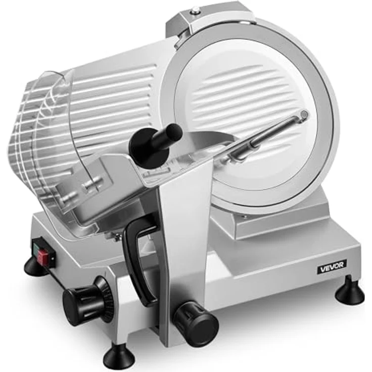 VEVOR Allesschneider Elektrisch SY-300A, 400 W Fleischschneider mit 30 cm Kohlenstoffstahl-Klinge, abnehmbar, 0–15 mm Schnittstärke, ideal für gefrorenes Fleisch und Baguette – Bild 1