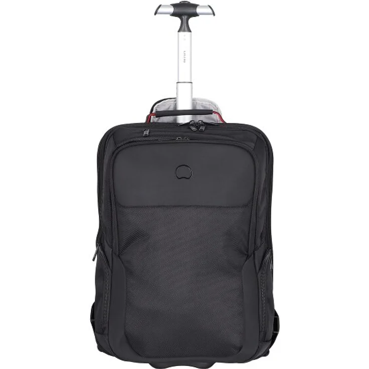 Delsey Paris Parvis Plus 2-Rollen Rucksacktrolley 51 cm mit Laptopfach, schwarz, 100% Polyester