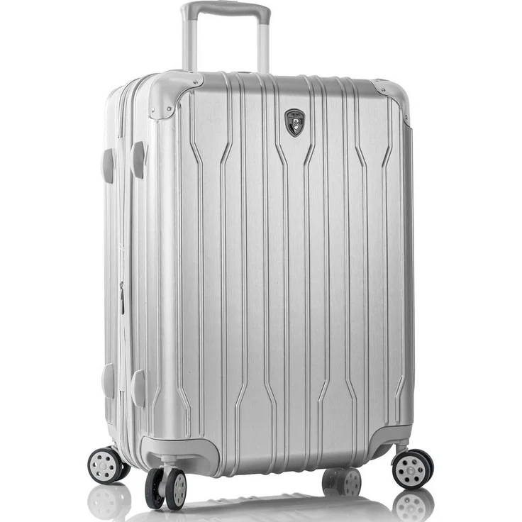Heys Hartschalen-Trolley Xtrak, 66 cm, 4 Rollen, Reisegepäck Koffer mittel groß TSA Schloss Volumenerweiterung, Metall-Look – Bild 1