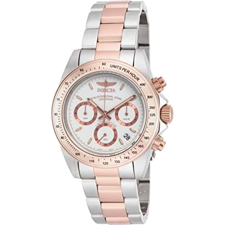 Invicta Speedway Edelstahl Herren Quarzuhrwerk, 39mm, mit silbernem Zifferblatt, 200 bar wasserdruckbeständig, 2 Jahre Garantie