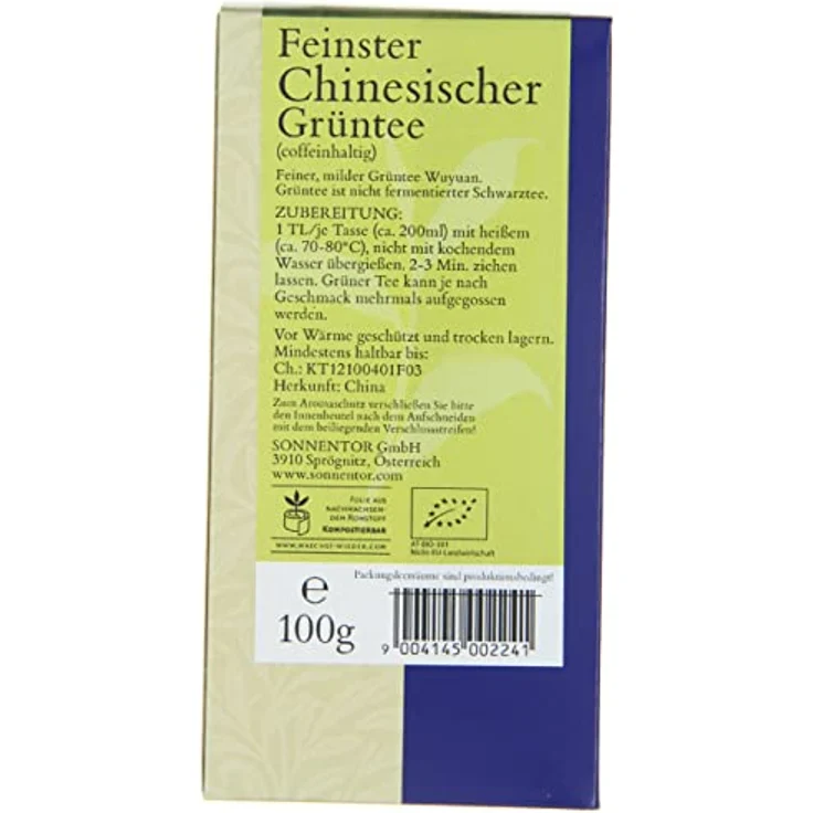 Sonnentor "Chinesischer Grüntee" Bio, 100g loser Tee – Bild 3
