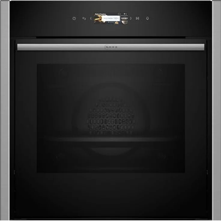 Neff B54CR71N0, N70, CircoTerm, Slide und Hide Einbaubackofen, 60x60cm, Edelstahl, 3.7 Zoll Full Touch TFT-Farb- und Grafikdisplay, Pyrolyse, Home Connect, Soft Opening und Close – Bild 1