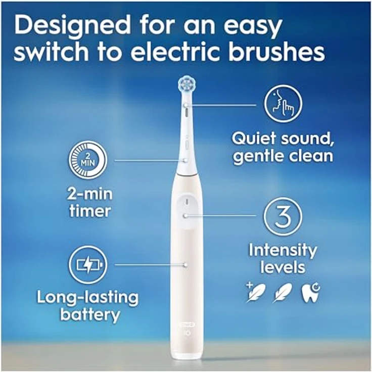 Oral-B iO2, Elektrische Zahnbürste mit Oszillation, professioneller Reinigung, langanhaltender Akku, sanfte Mikrovibrationen – Bild 5