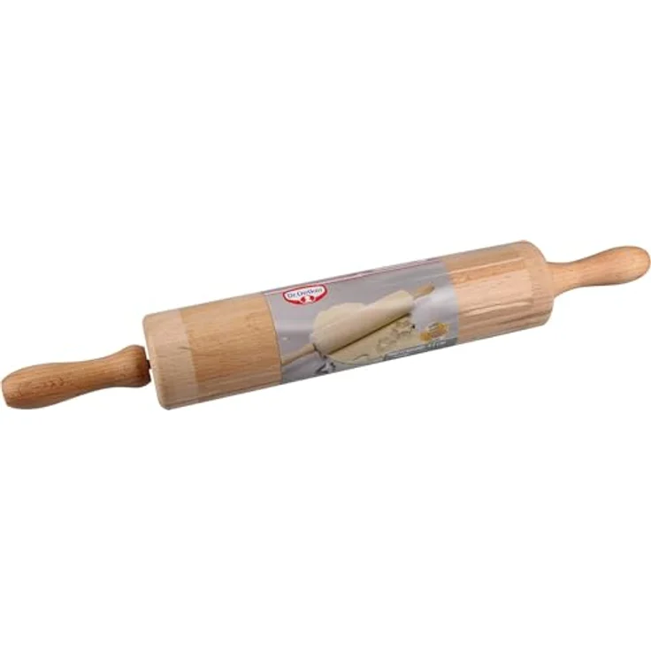 Dr. Oetker Teigroller mit Metallachse, Nudelholz als Backzubehör, Backrolle aus Buchenholz zum Teigrollen - stabil & langlebig (Maße: Ø 6,3 x 44 cm), Menge: 1 Stück – Bild 3