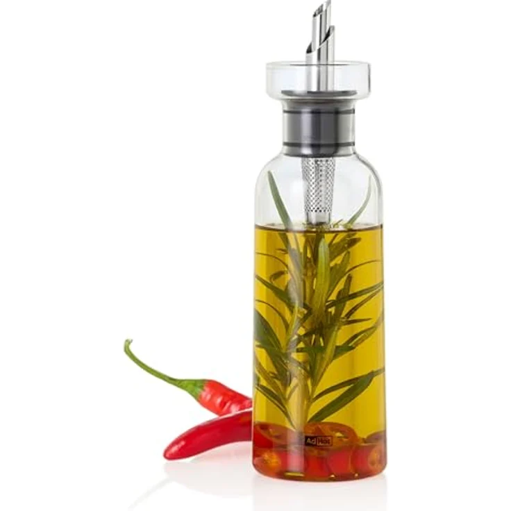 AdHoc AromaPour Öl- und Essigspender Set, 2-tlg., 4in1 Genussexperte, 300ml, klar, spülmaschinengeeignet – Bild 3
