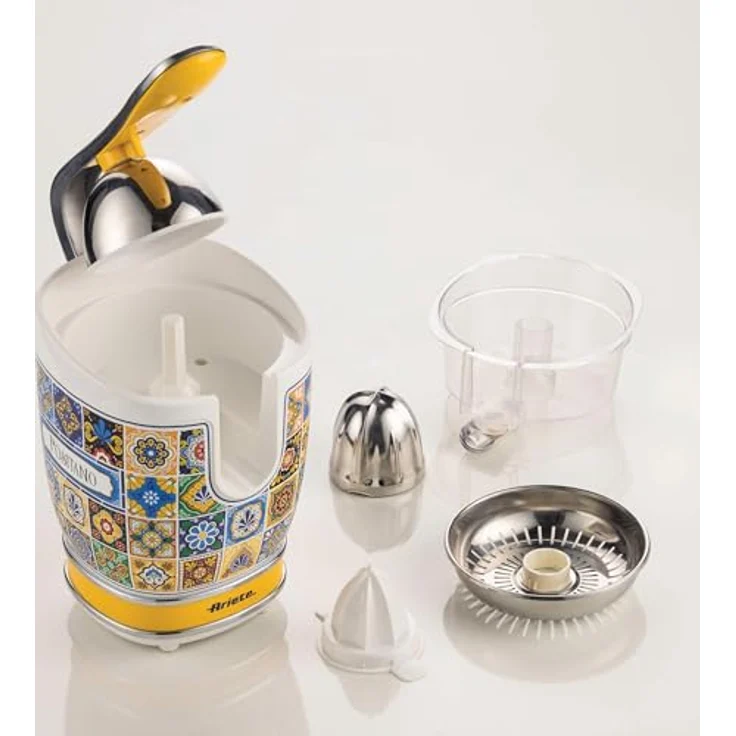 Ariete 413, Positano Zitruspresse, elektrische Zitruspresse mit professionellem Hebel, 2 Kegel für große und kleine Früchte, auslaufsicherer Ausguss, leiser Motor, professionelle Pressung, in Capri Blau. – Bild 4