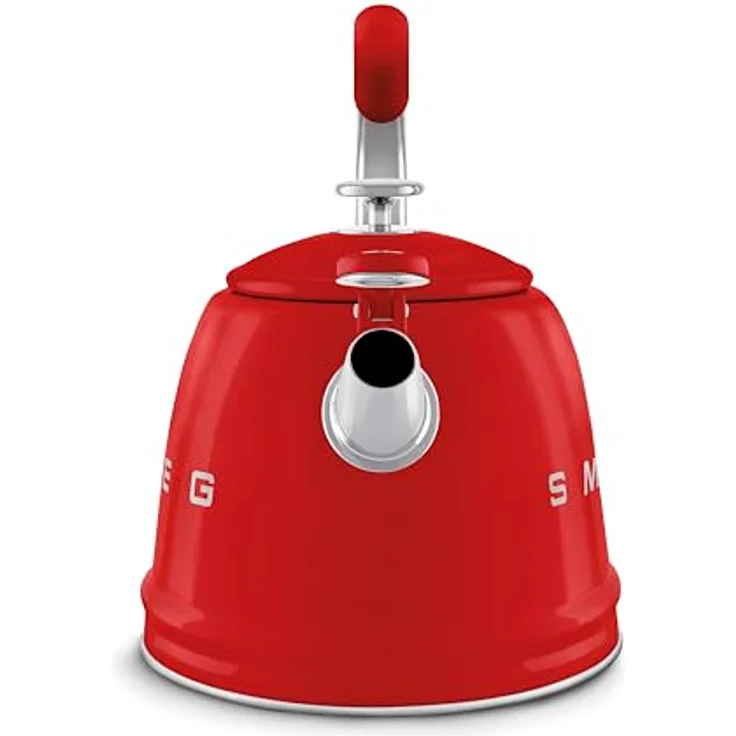 Smeg WKF01RD Wasserkocher, 2,3 l im 50er-Jahre-Design, rot/silber, Edelstahl, für alle Herdarten geeignet – Bild 2
