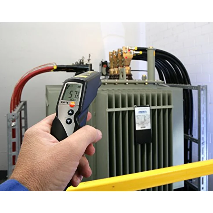 Testo 0563 8314 830-T4 Set, Infrarot-Thermometer mit Lederschutzhülle, inklusive Kreuzband-Oberflächenfühler (0602 0393), Batterien und Werkskalibrierschein – Bild 5
