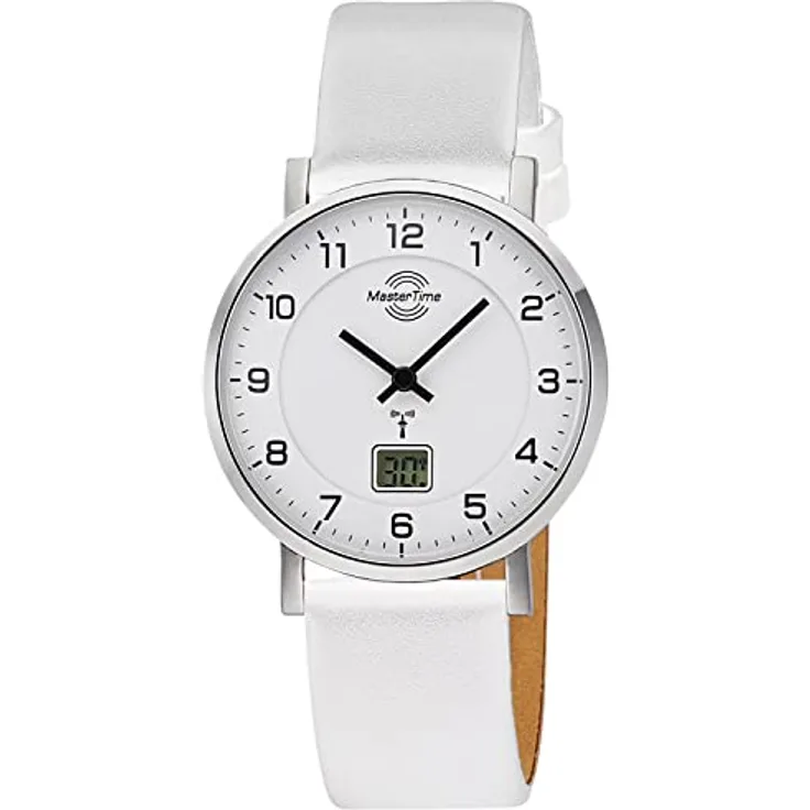 Master Time Funk Quarz Damen Uhr Analog-Digital mit Leder Armband MTLS-10805-12L