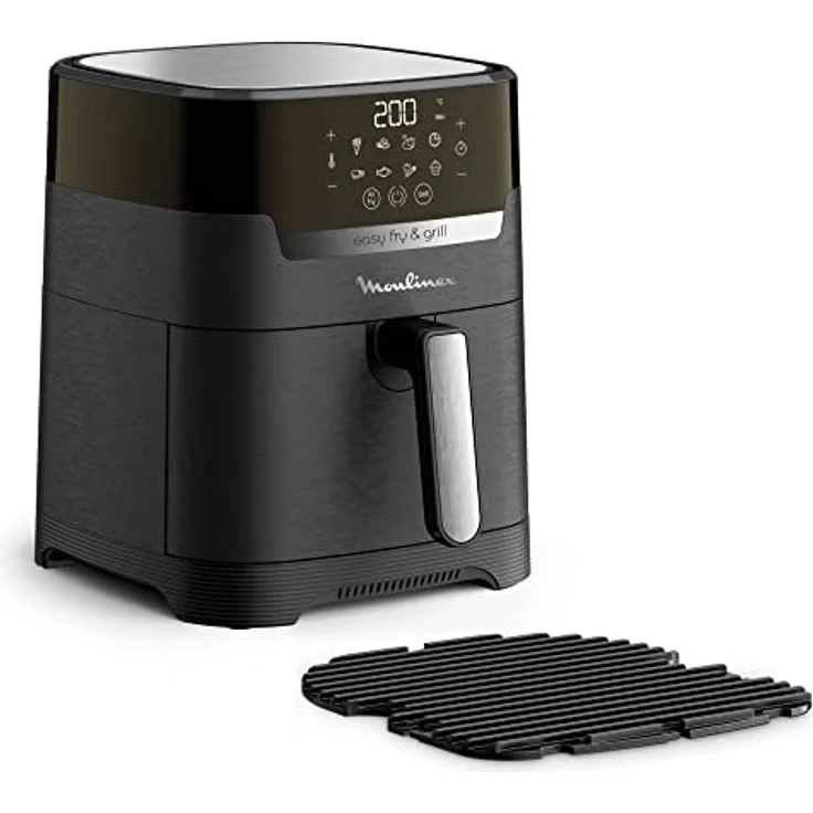 Moulinex Easy Fry & Grill Digital 2-in-1 Luft-Fritteuse + Grill, Kapazität 4,2 l, bis zu 6 Personen, 8 automatische Programme, einstellbare Temperatur, Timer EZ505810, Schwarz – Bild 1