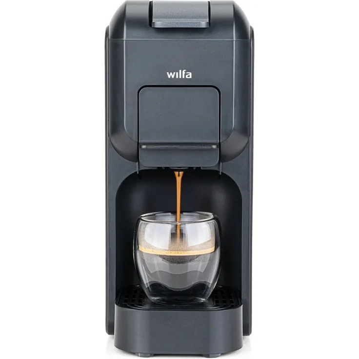 Wilfa VOLO MINI MMA1T-TC15, Kapselmaschine kompatibel mit Nespresso und Dolce Gusto, 0,8-Liter-Wassertank, hohe Brühtemperatur über 88°C, schwarz