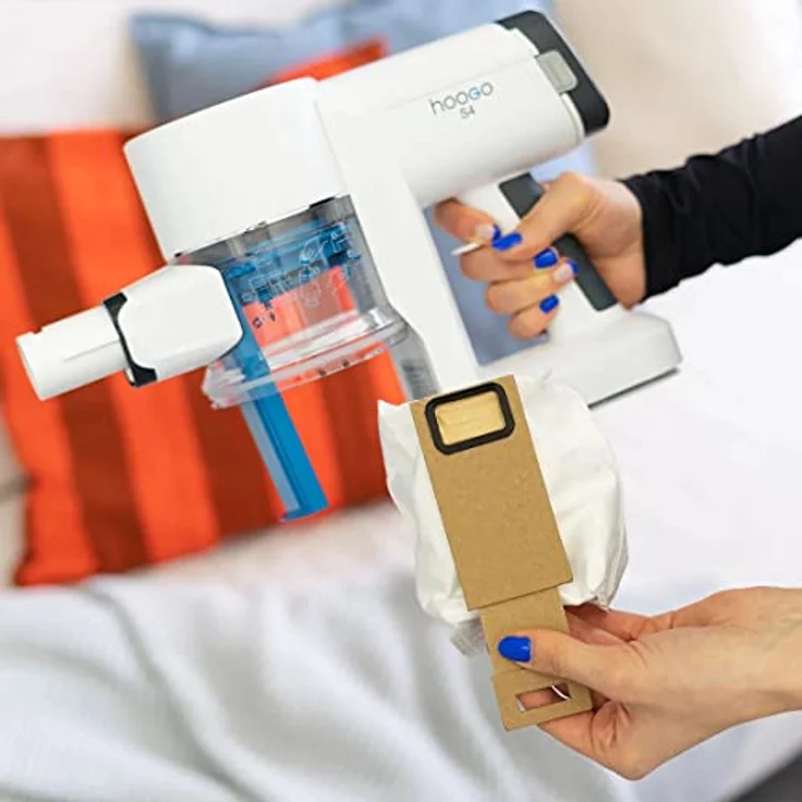 hoogo S4 & S5+, Zubehörset für Akku-Staubsauger, 12 Mikrovlies Staubbeutel und 3 Motorschutzfilter, hygienische Entleerung – Bild 2