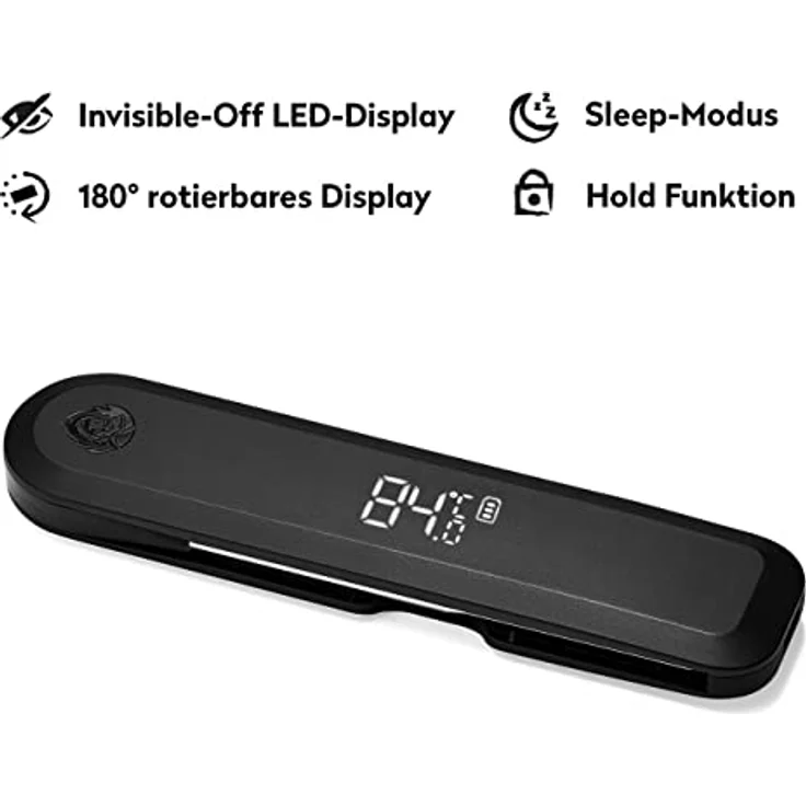 BURNHARD Einstich-Thermometer klappbar, Grillthermometer + Lederschutzhülle, Bratenthermometer, Ultraschnelle Messung, 1,5mm Messspitze, 180° Invisible-Off LED-Display, USB Akkubetrieben – Bild 5