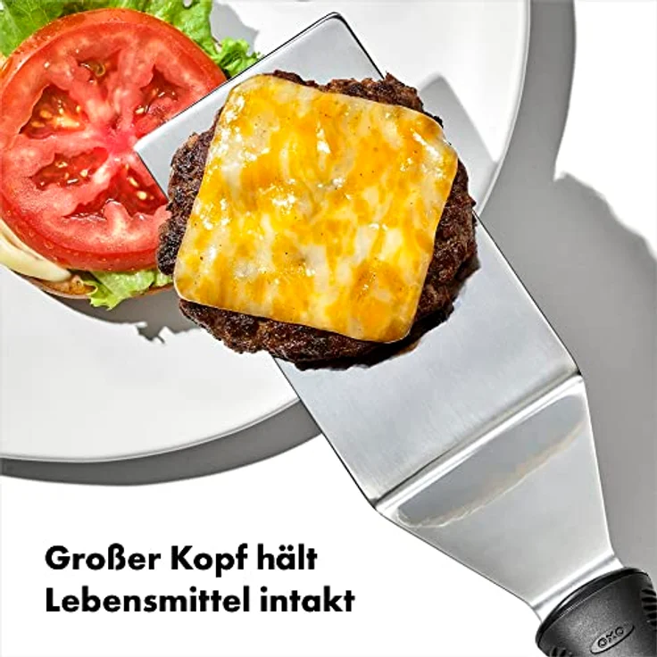 OXO Good Grips Grill-Pfannenwender, Edelstahl in Profi-Qualität mit rutschfestem Griff und flexiblem Kopf – Bild 5