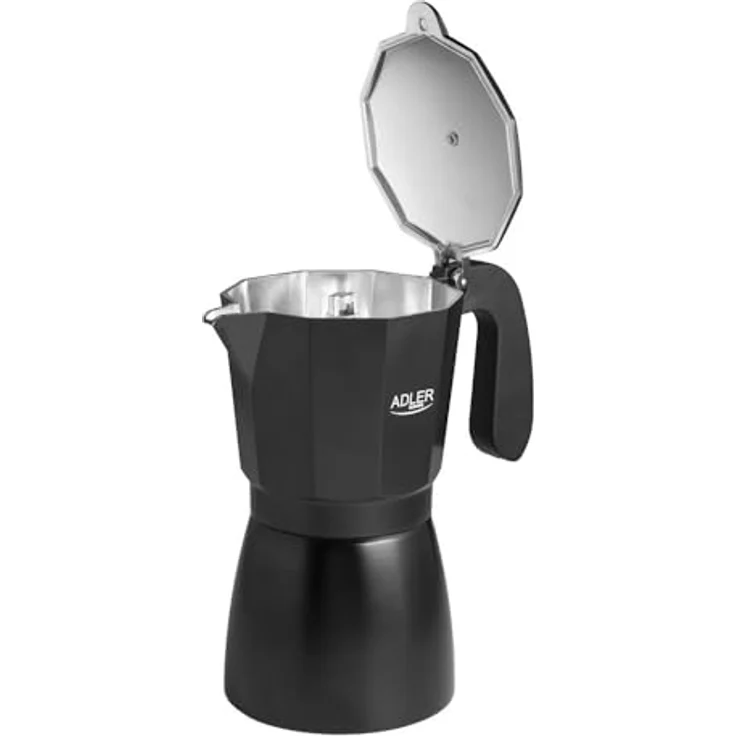 Adler AD 4429, Espressokocher für Herdplatten, 520ml, 9 Tassen, schwarz – Bild 3