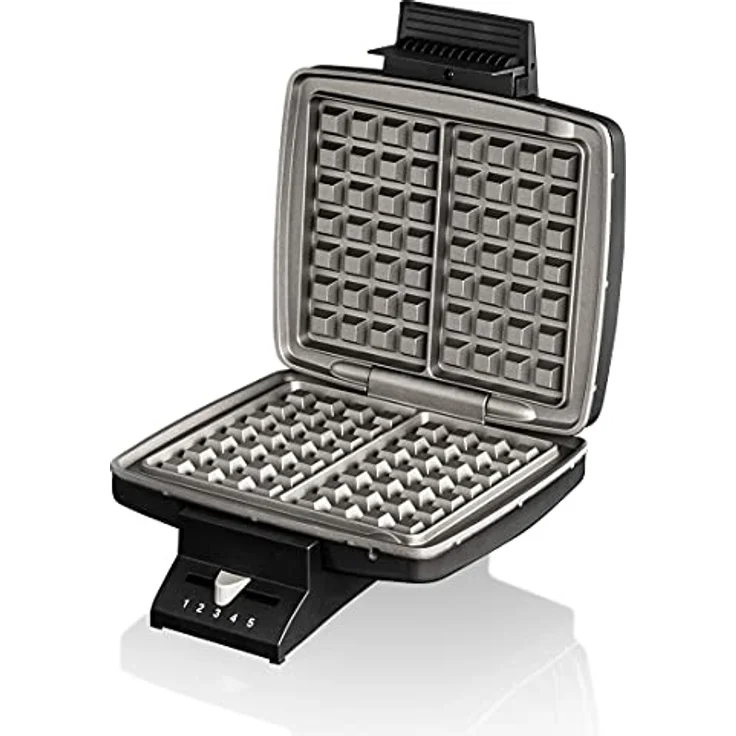 Cloer 1440 Brüsseler Waffeleisen für traditionelle Belgische Waffeln, 930 W, Backampel, schwarz lackiertes Metallgehäuse – Bild 3