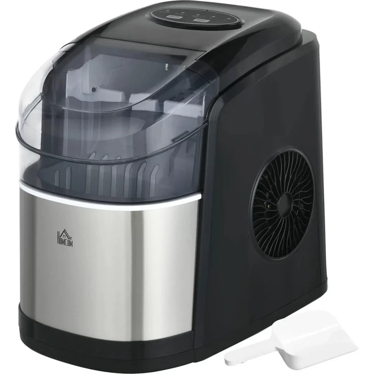 Xdovet Eiswürfelmaschine, Ice-Maker mit 12 kg/Tag, 9 kugelförmige Eiswürfel in 6-12 Minuten, Schwarz, Selbstreinigungsfunktion