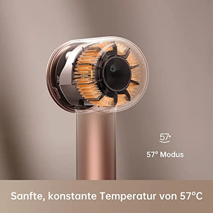 Dreame Hair Glory Haartrockner, trocknet schnell, 110.000 U/min Hochgeschwindigkeit, 70m/s Luftstrom, Negativ-Ionen-Technologie, Temperatur- und Luftgeschwindigkeitsregelung, Rosa – Bild 3