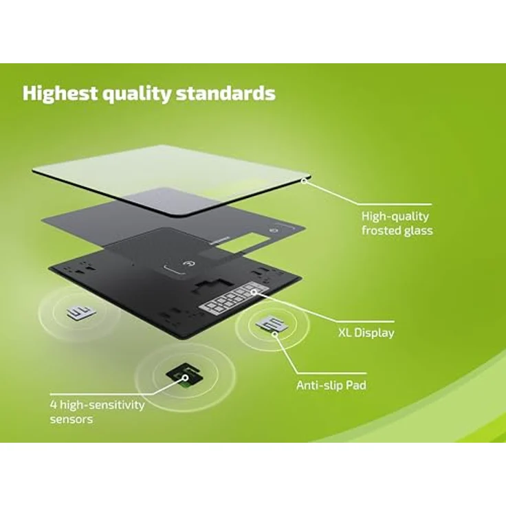 Soehnle Küchenwaage Page Comfort Mosaic, digitale Haushaltswaage mit großer Wiegefläche, bis zu 10kg (1-g-genau), schwarz – Bild 3