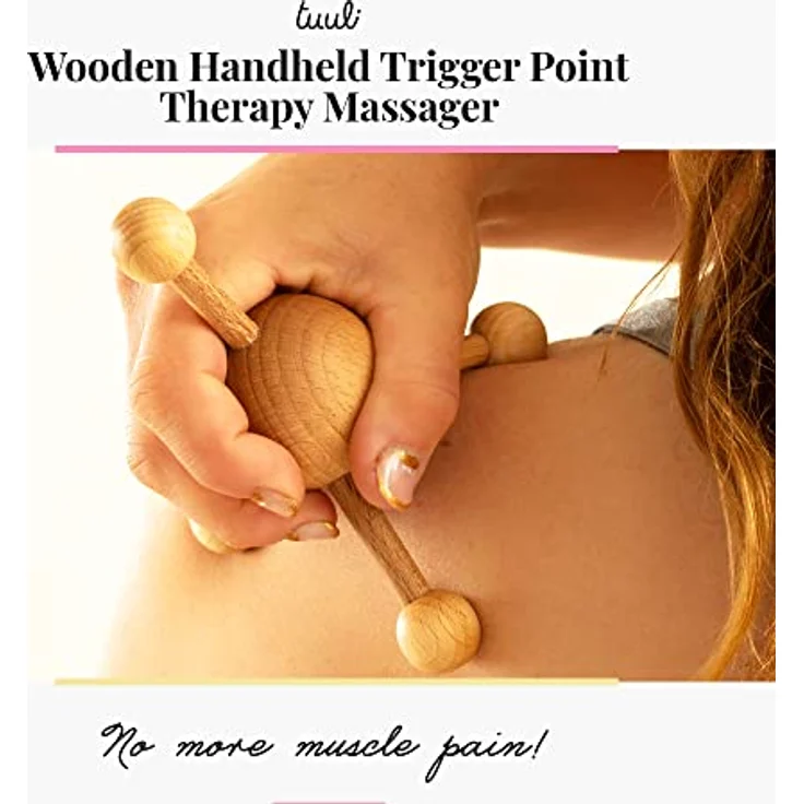 Tuuli Accessories Triggerpunkt Massagegerät Massager Massagespinne Rücken Nacken Schulter aus Holz – Bild 3