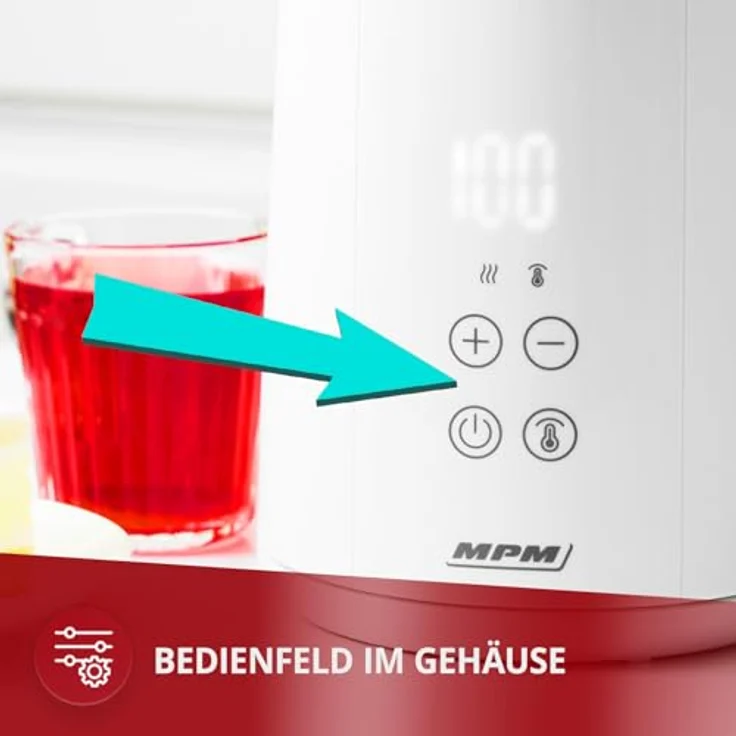 MPM MCZ-120, Wasserkocher mit Temperaturregelung von 40-100 °C, kabellos, weiß, 1,5 l – Bild 5