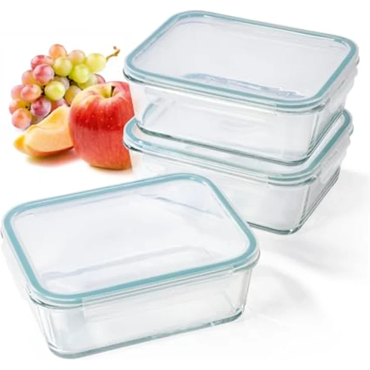 GOURMETmaxx Glas-Frischhaltedosen Klick-it, 1600 ml, luft- und wasserdicht, backofen- und mikrowellenfest, spülmaschinengeeignet – Bild 2