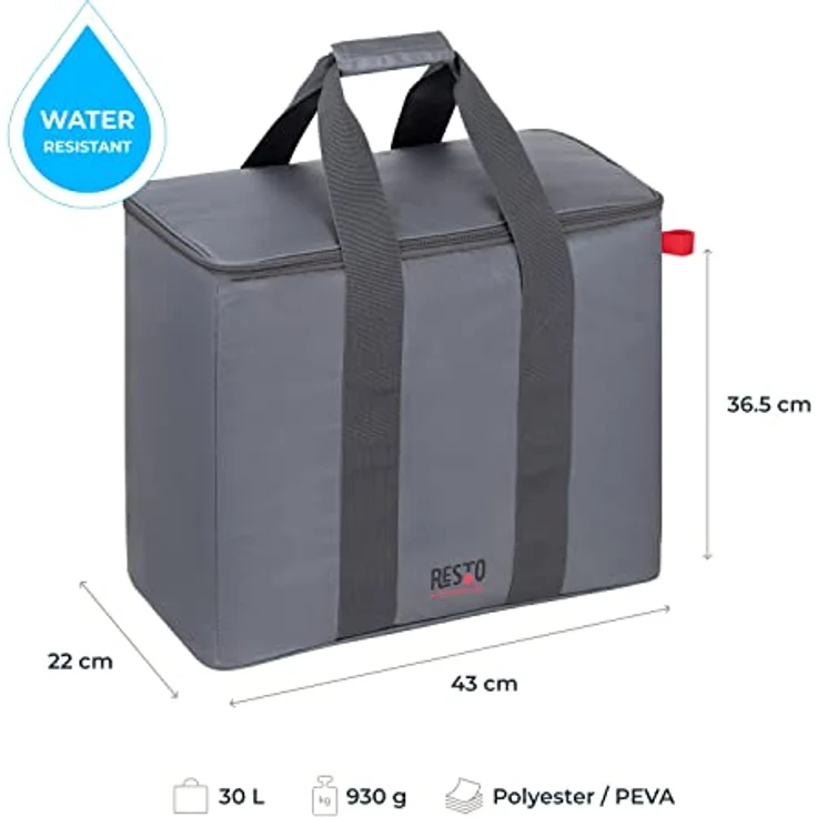 Resto KÜHLTASCHE/30L 5530, Kühlbox aus strapazierfähigem Polyester mit PEVA-Isolierung, 30 Liter Fassungsvermögen, inklusive seitlicher Aussentasche – Bild 3