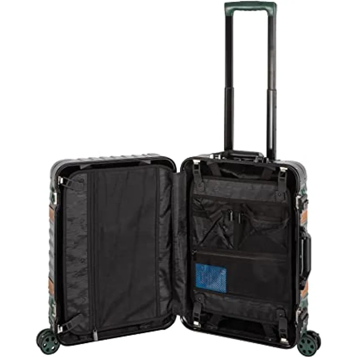 Travelhouse Paris Bordtrolley Koffer Trolley S 2X 360° Doppelzwillingsrollen grün Alu-Rahmen – Bild 2