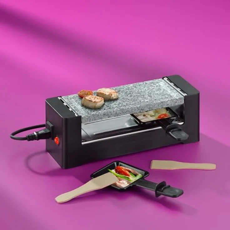 kela 10044 Mini Raclette TOMÜL, Granitplatte, 2 Personen, 400 Watt, schwarz – Bild 2