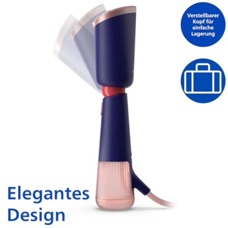 Philips Dampfglätter 5000-Serie Marineblau - Schnelle Faltenentfernung, beheizte Dampfplatte, Eco & Max Einstellungen, verstellbarer Kopf, leichtes Design – Bild 3
