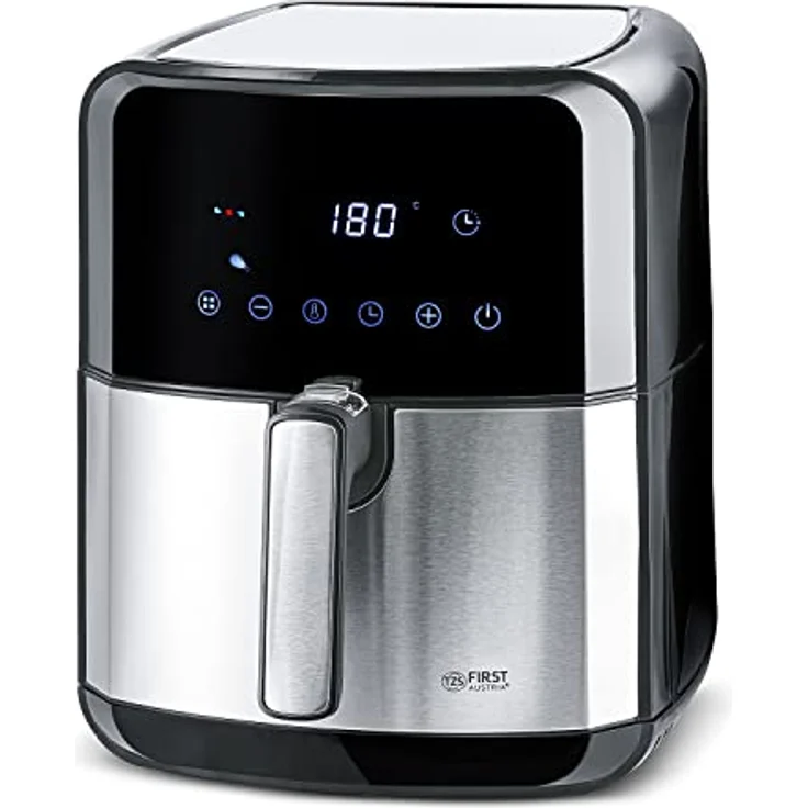 TZS First Austria Heißluftfritteuse 5 L, Antihaft-Edelstahlkorb, Airfryer, digital, 8 Programme, 1700W, 60-Minuten-Timer, ohne Fett - Backen, Frittieren, Grillen, Rösten – Bild 1