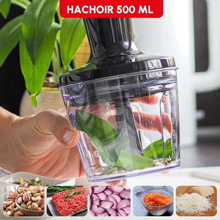 Moulinex DD95JD10 Staafmixer, 1200 Watt Pürierstab mit Edelstahl-Schaft, inkl. Zerkleinerungsschüssel und Schneebesen, Schwarz – Bild 8