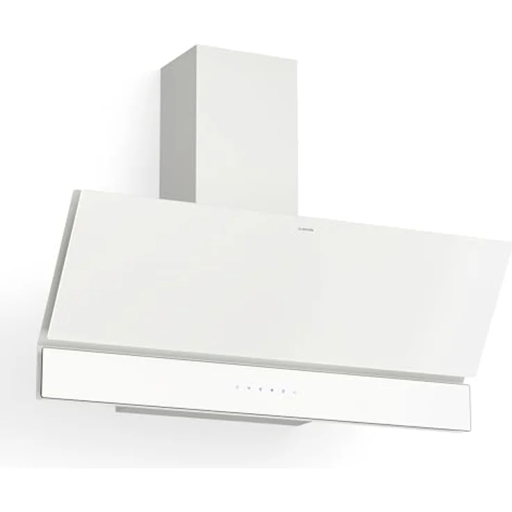 Klarstein Velaire Dunstabzugshaube 90 cm, kopffrei, 820 m³/h Boost, A++ Energieeffizienz, Touch-Bedienung, LED-Beleuchtung, leise, Aluminium- & Aktivkohlefilter, weiß – Bild 1