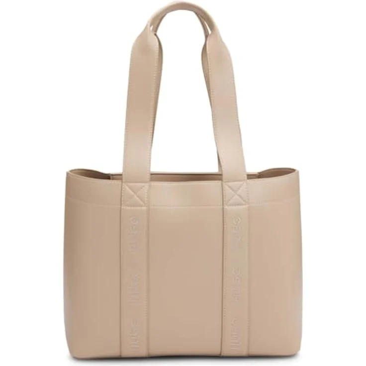 HUGO Shopper Becky UP Tote Bag, Polyurethan mit Reißverschluss-Innenfach, schwarz – Bild 1