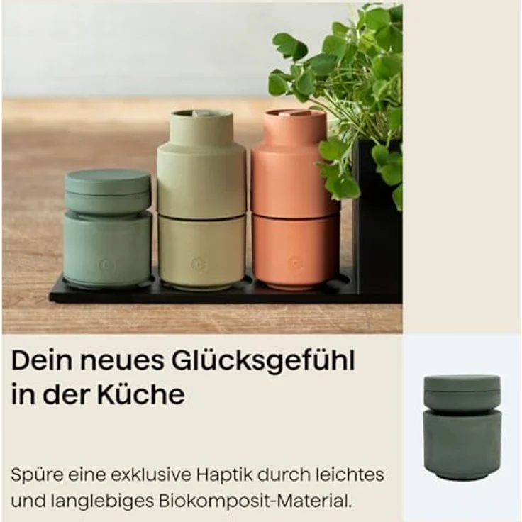 CrushGrind Muskatnuss-Mühle BILLUND, 8 cm, Biocomposit, frischer Grünton – Bild 5